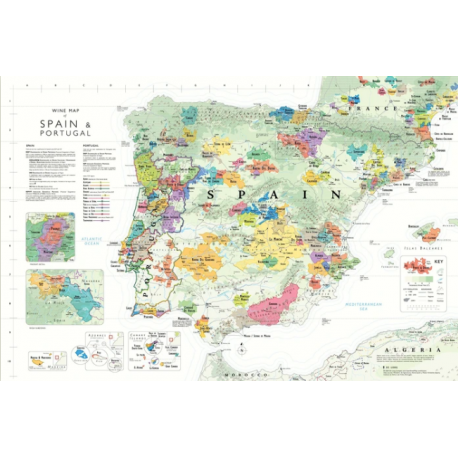 POSTER WINE MAP SPAIN & PORTUGAL (anglais)