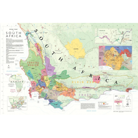 POSTER WINE MAP SOUTH AFRICA (anglais)
