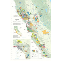 POSTER WINE MAP CALIFORNIA (anglais)